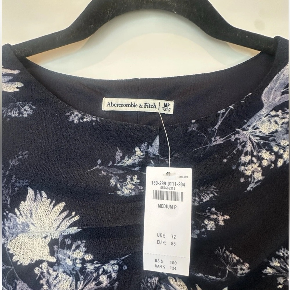 NWT Abercrombie & Fitch Floral Bodycon Midi Dress Sz MP - Picture 6 of 8